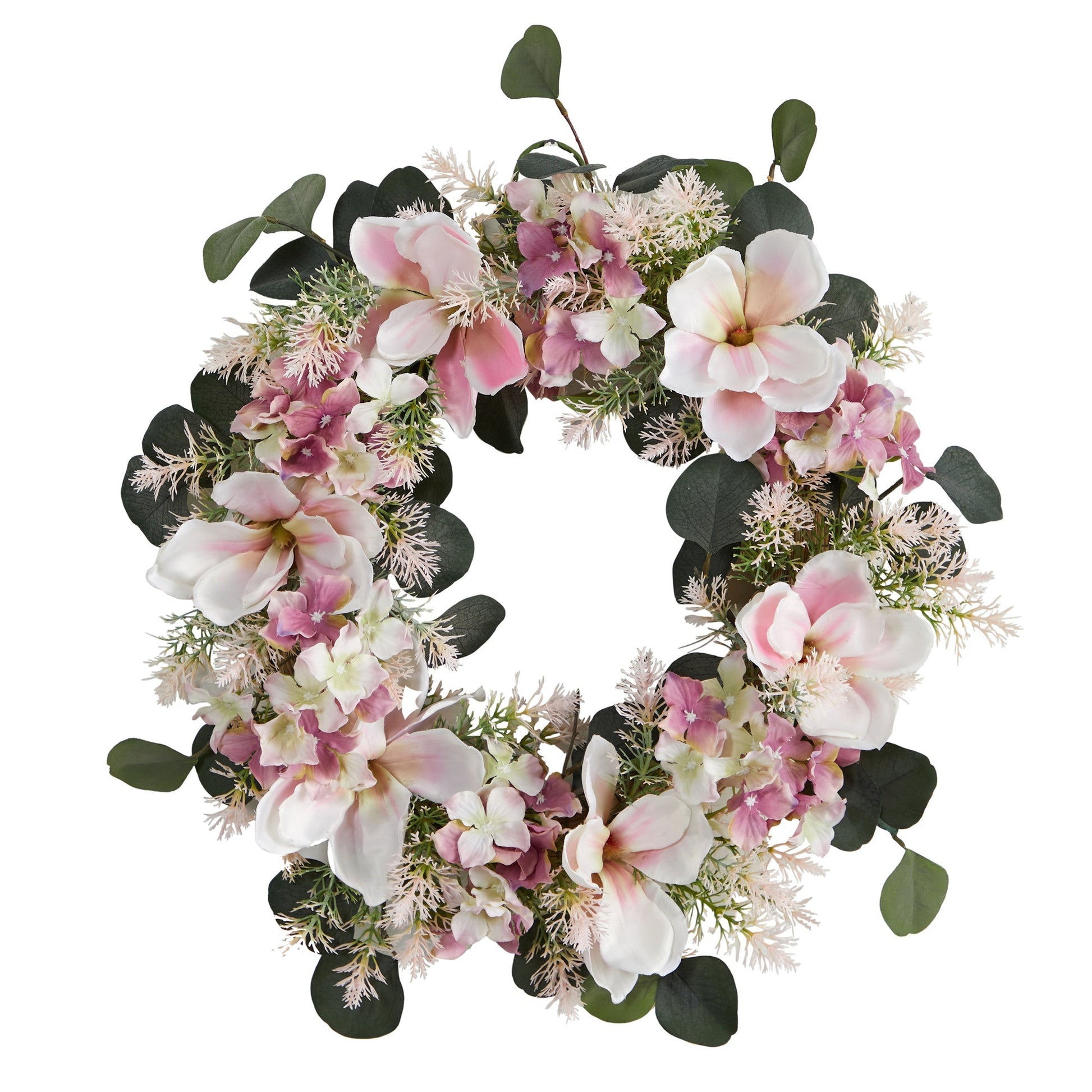 20” Hydrangea and Magnolia Artificial Wreath - Tampa Home & Garden Store