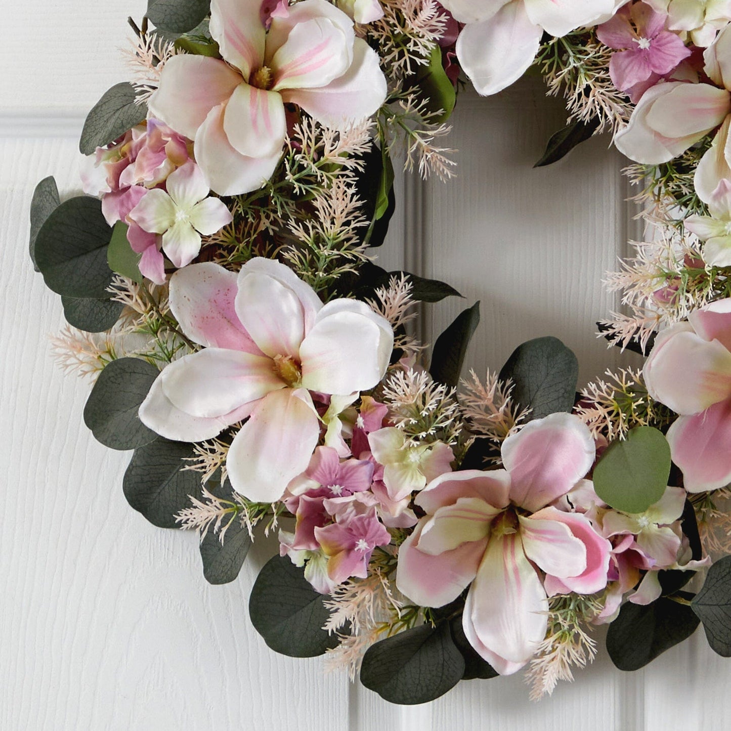 20” Hydrangea and Magnolia Artificial Wreath - Tampa Home & Garden Store