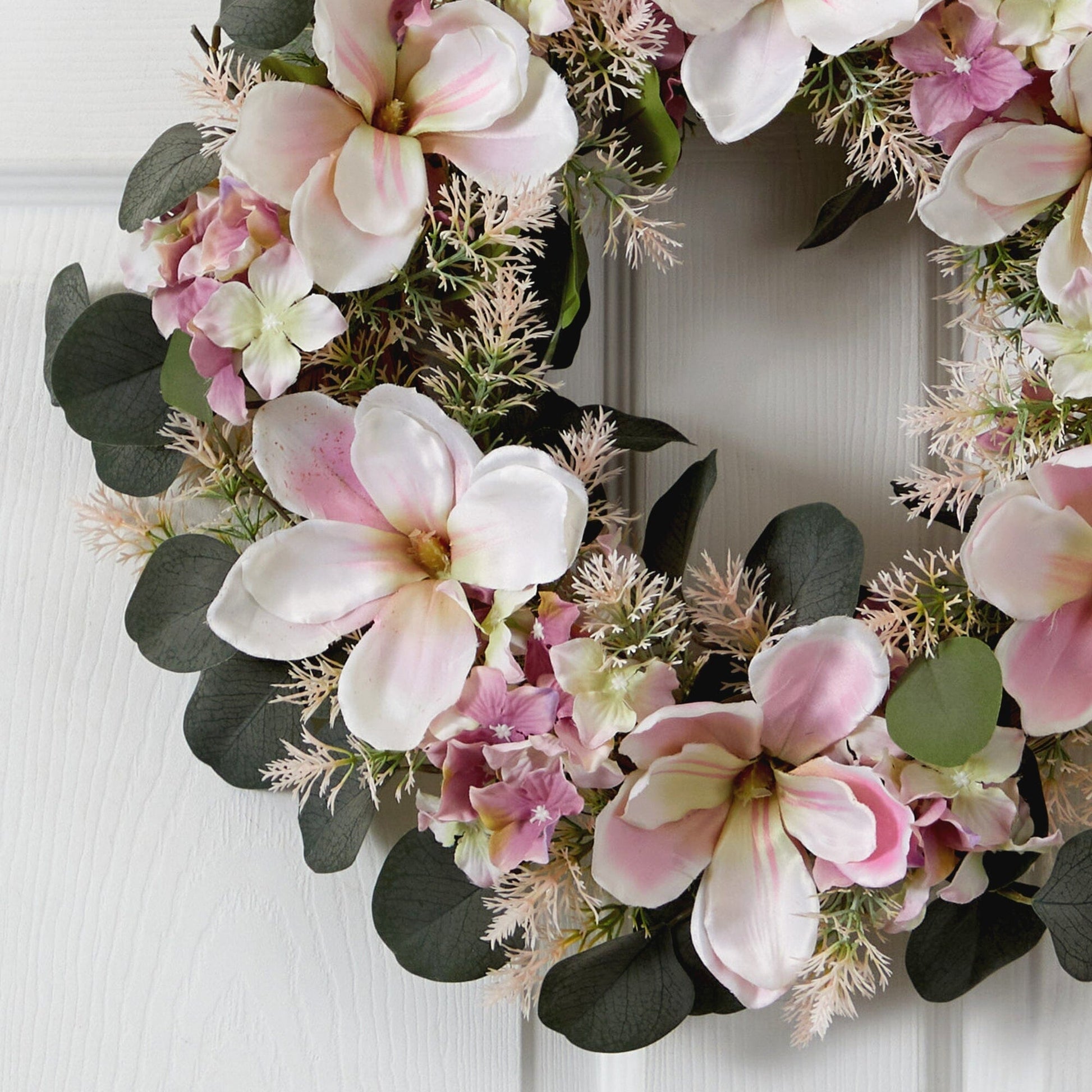 20” Hydrangea and Magnolia Artificial Wreath - Tampa Home & Garden Store