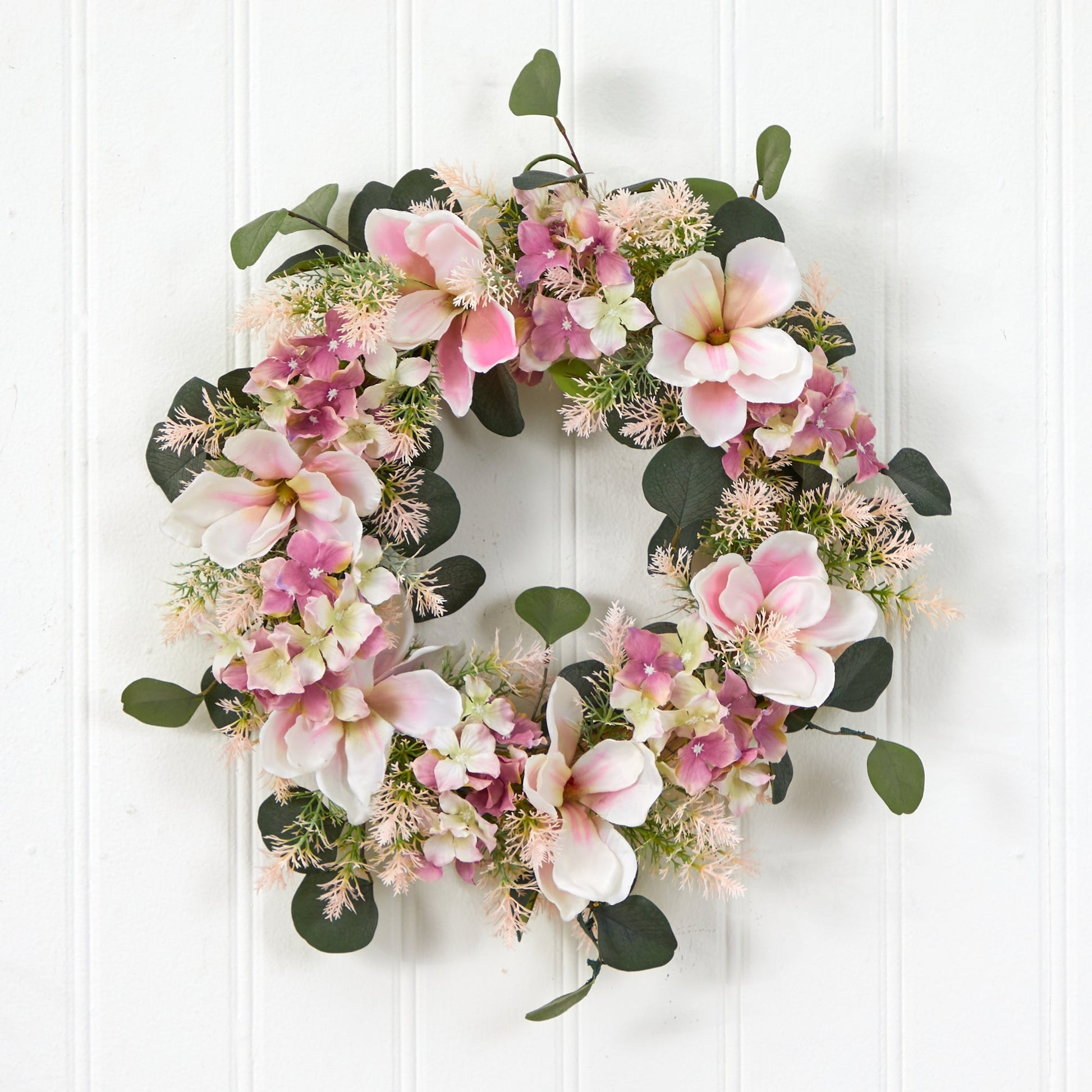 20” Hydrangea and Magnolia Artificial Wreath - Tampa Home & Garden Store