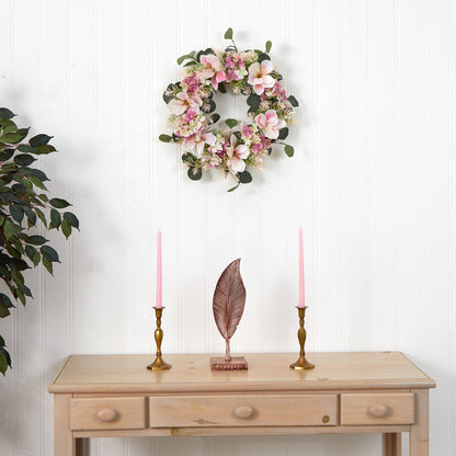 20” Hydrangea and Magnolia Artificial Wreath - Tampa Home & Garden Store