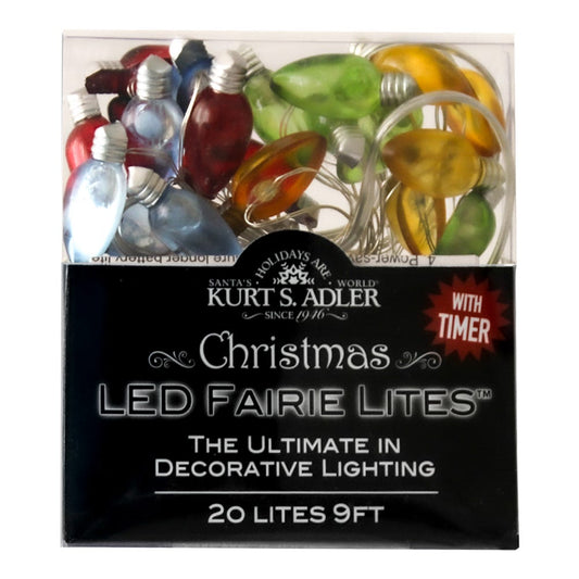 20 Light Battery-Operated C7 Bulb LED Fairy Lights - Multicolor - Tampa Home & Garden Store