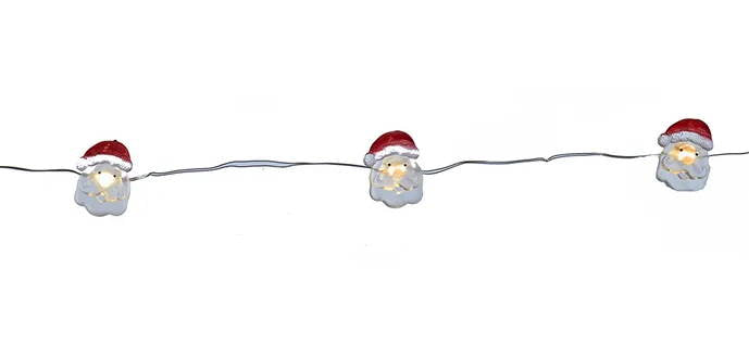 20-Light Battery-Operated LED String Lights - Santa - Tampa Home & Garden Store