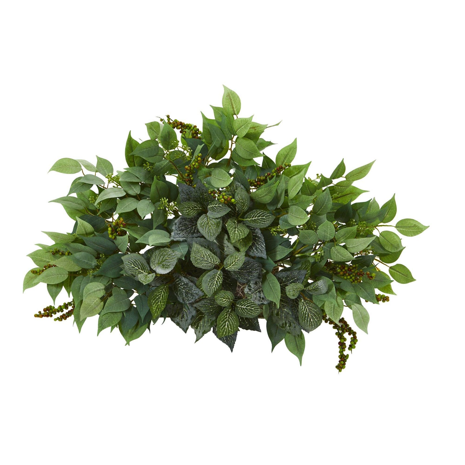 20” Mixed Ficus and Fittonia Artificial Ledge Plant - Tampa Home & Garden Store