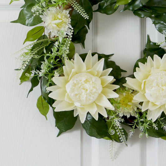 20” Protea Artificial Wreath - Tampa Home & Garden Store