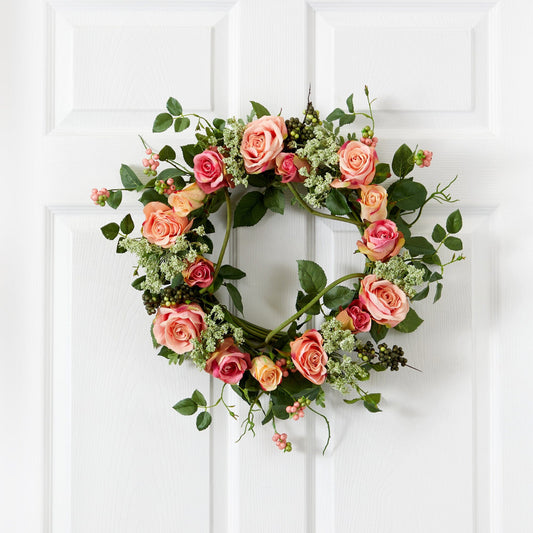 20" Rose Wreath - Tampa Home & Garden Store