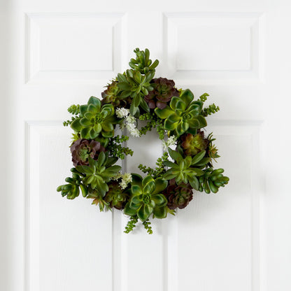 20" Succulent Wreath - Tampa Home & Garden Store