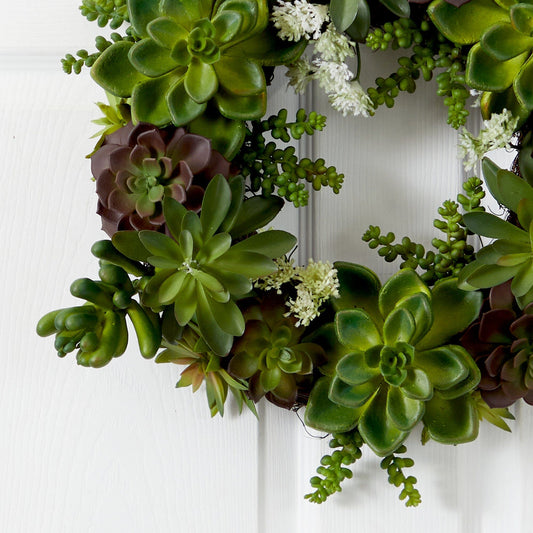 20" Succulent Wreath - Tampa Home & Garden Store