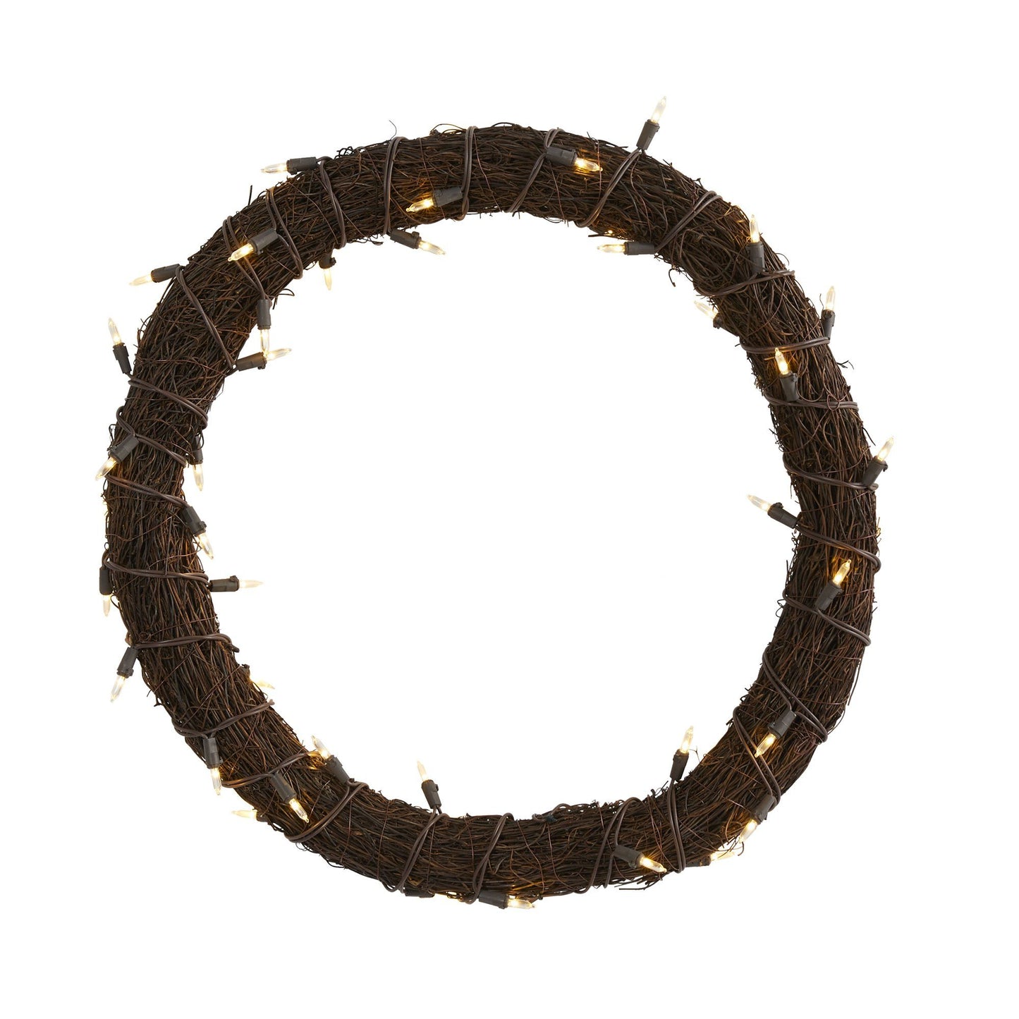 20” Vine Wreath with 50 White Warm LED Lights - Tampa Home & Garden Store