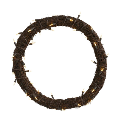 20” Vine Wreath with 50 White Warm LED Lights - Tampa Home & Garden Store