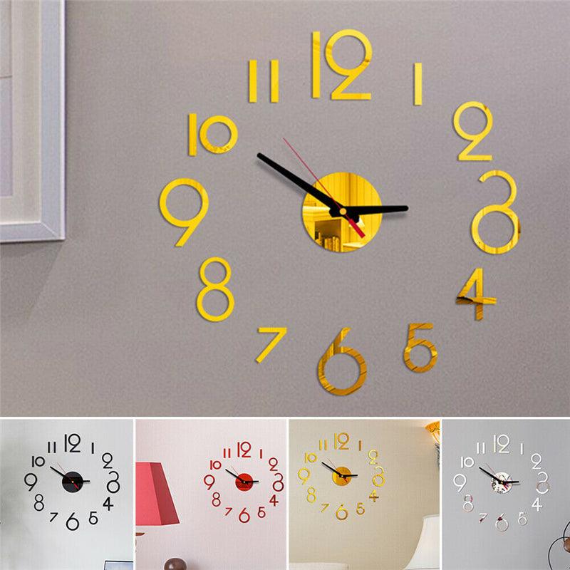 20 Inch Wall Clock Stevvex round yellow acrylic mirror numerals with black hands on Tampa Home & Garden Store