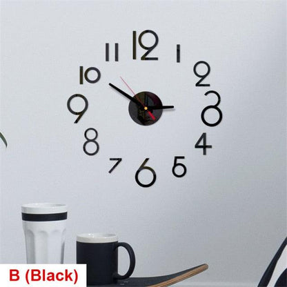 20 inch round wall clock with black Arabic numerals and red second hand acrylic wall decor on Tampa Home & Garden Store