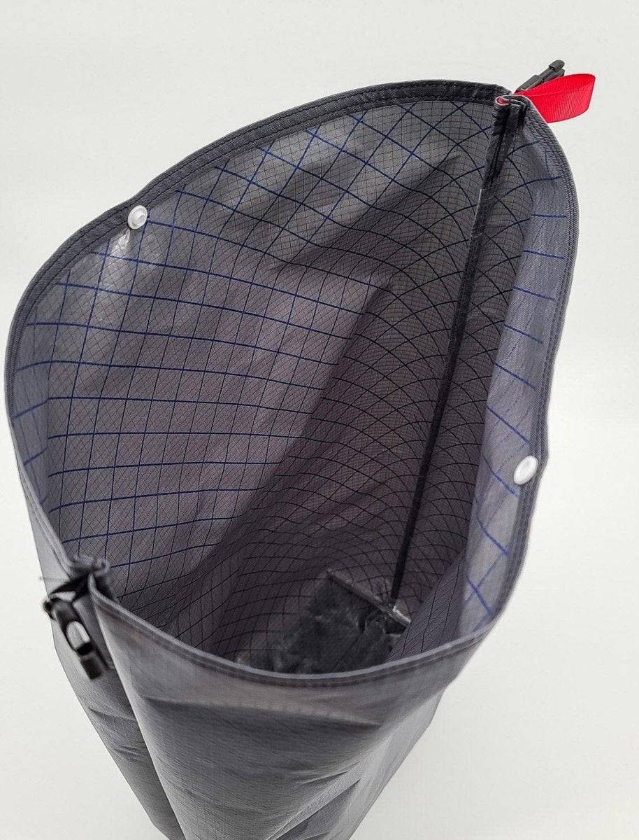 20 Liter Bear Bag (ECOPAK ultralight) gray with blue grid interior and red pull tab on Tampa Home & Garden Store