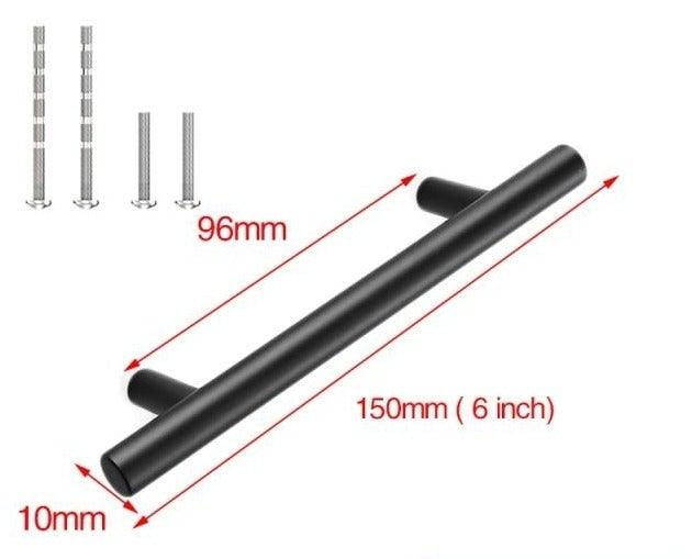 20-pc black Stevvex T-bar cabinet pull, 150mm length, 96mm centers, screws included on Tampa Home & Garden Store