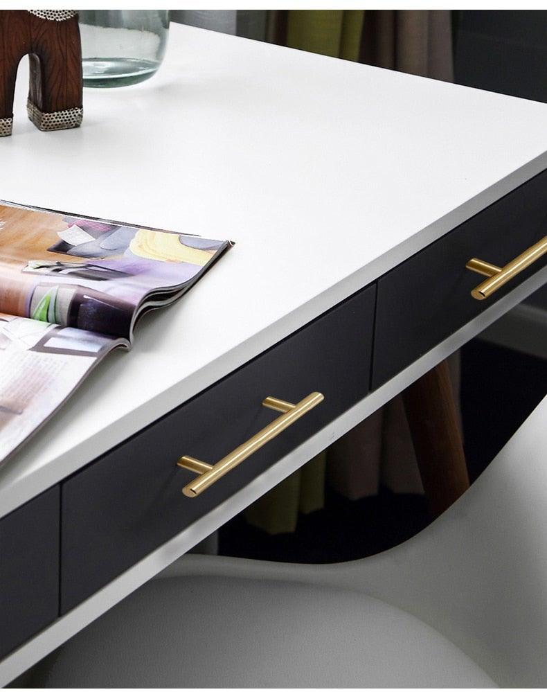 20 pcs brushed gold T-bar cabinet handles set; stainless steel, 76mm & 96mm pulls for drawers on Tampa Home & Garden Store