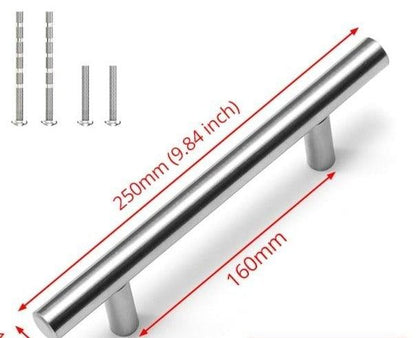 Stevvex 20 pcs brushed stainless steel T-bar cabinet pulls 250mm on Tampa Home & Garden Store