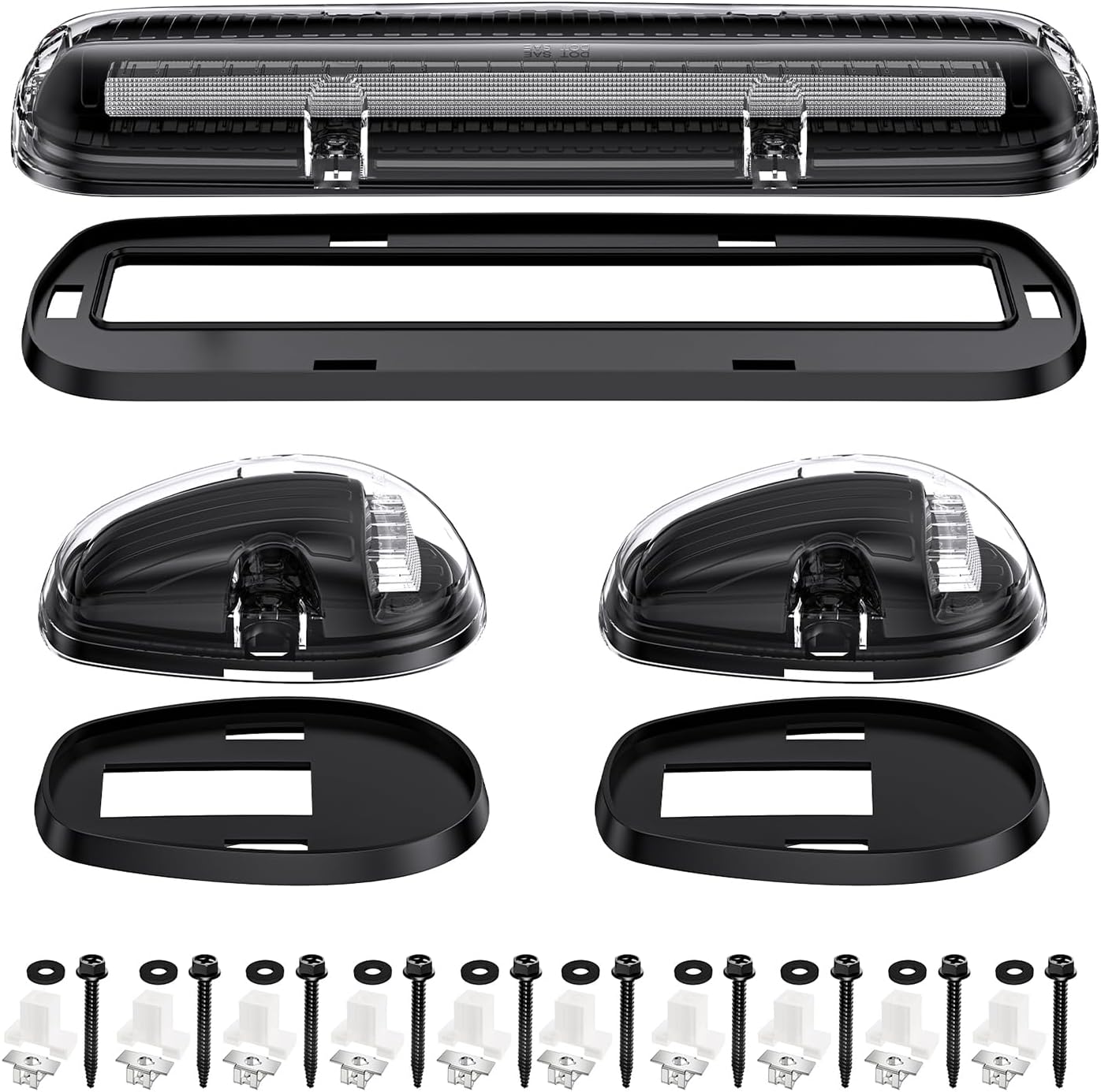 LED Roof Cab Lights for 2000-2006 GMC/Chevy HD smoked white amber with mounting hardware on Tampa Home & Garden Store