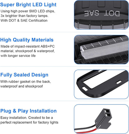 2000-2006 GMC Chevy HD smoked white amber LED roof cab lights by AutoLEDTech.com, plug & play on Tampa Home & Garden Store