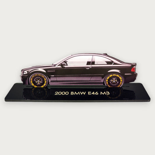 2000 BMW E46 M3 (1) Metal Car Wall Art, Color 2D Diecast Car Decor, Silhouette Metal Wall Art, Gift For Car Lovers, Detailed Color Metal Car - Tampa Home & Garden Store