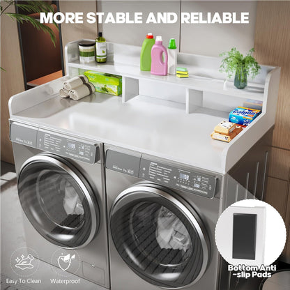 White washer/dryer countertop organizer with double-layer storage by HouseOfZazla anti-slip pads on Tampa Home & Garden Store