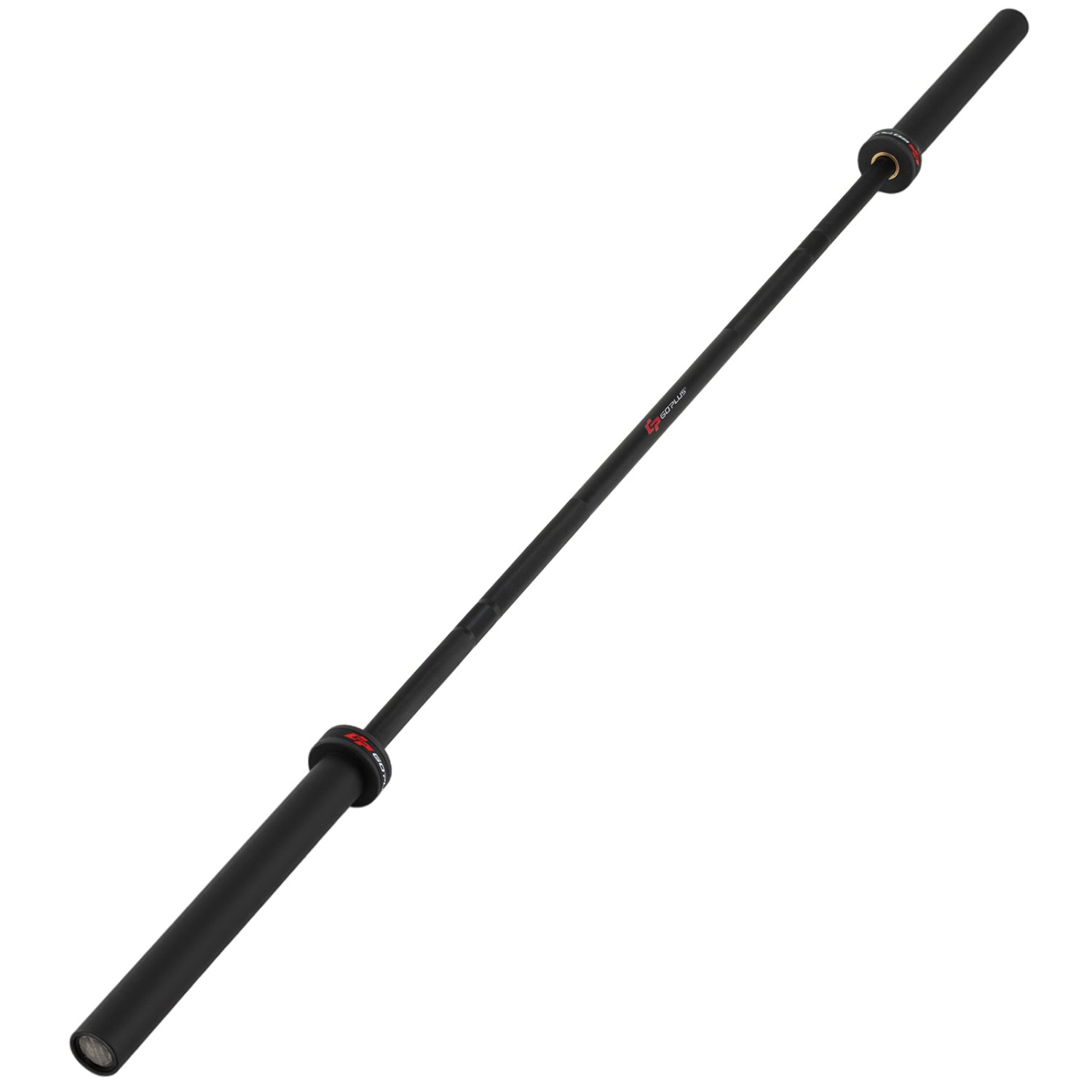 7ft Olympic Barbell, black steel with gold collars, DirectDeals on Tampa Home & Garden Store
