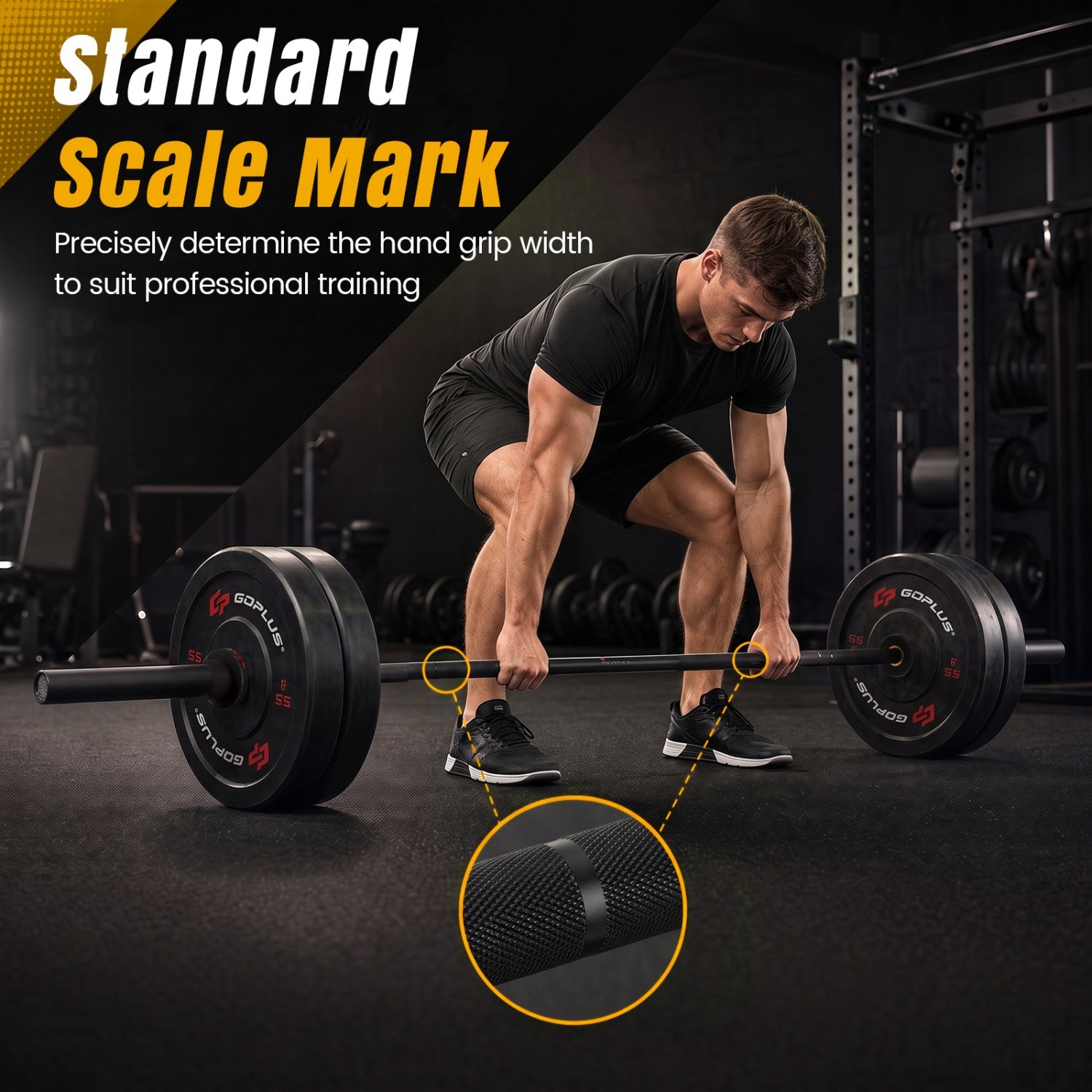 7ft Olympic Barbell by DirectDeals with 2000 lb capacity and weight plates in gym on Tampa Home & Garden Store