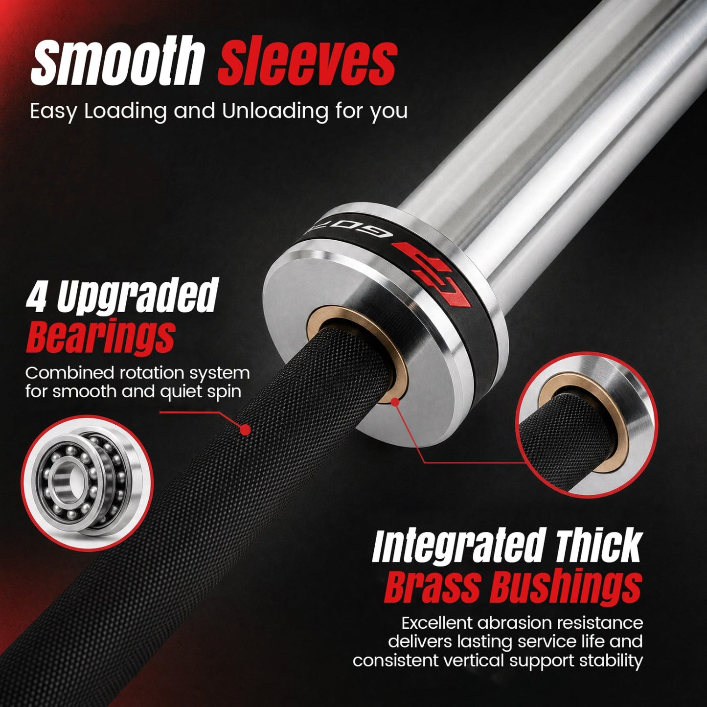 DirectDeals 7ft Olympic Barbell with knurled grip and 2000 lbs capacity on Tampa Home & Garden Store
