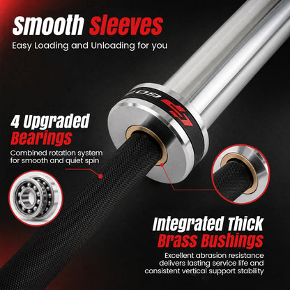 DirectDeals 7ft Olympic Barbell with knurled grip and 2000 lbs capacity on Tampa Home & Garden Store