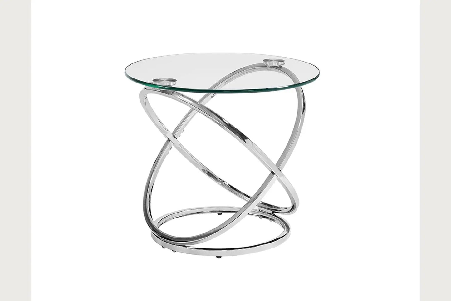 Chrome Cocktail Table Set with Sleek Metal Finish