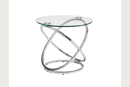 Chrome Cocktail Table Set with Sleek Metal Finish