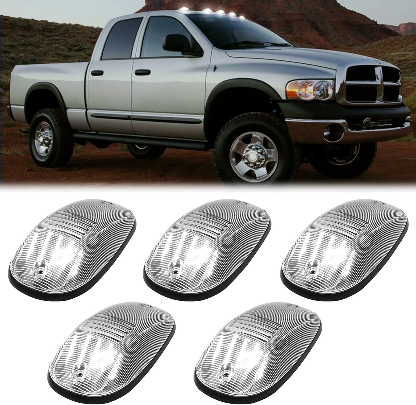 AutoLEDTech.com smoked amber LED roof cab lights for 2003-2018 Dodge Ram HD vehicle lighting set on Tampa Home & Garden Store