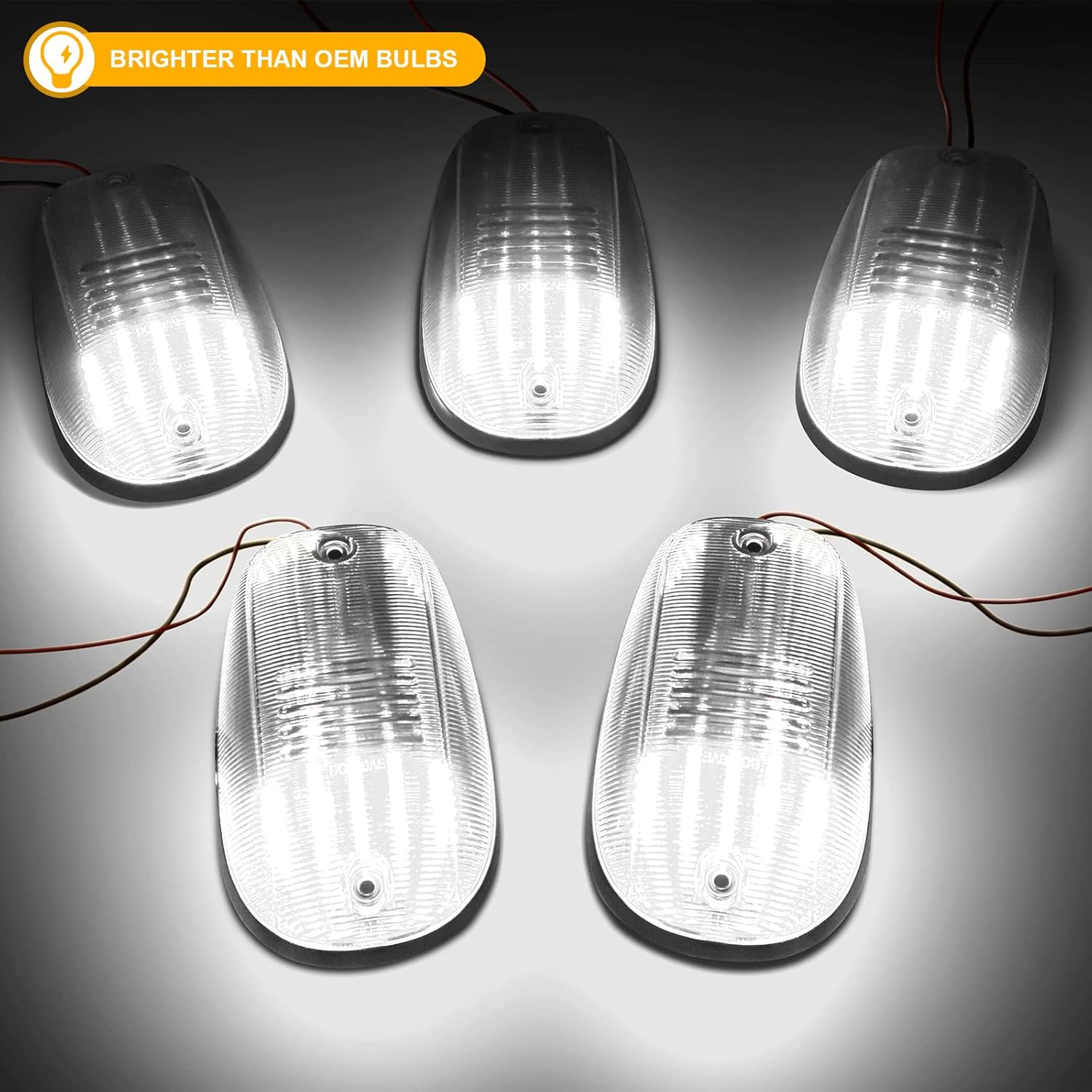 LED roof cab lights for 2003–2018 Ram HD; smoked lenses with white/amber LEDs, 5pc on Tampa Home & Garden Store