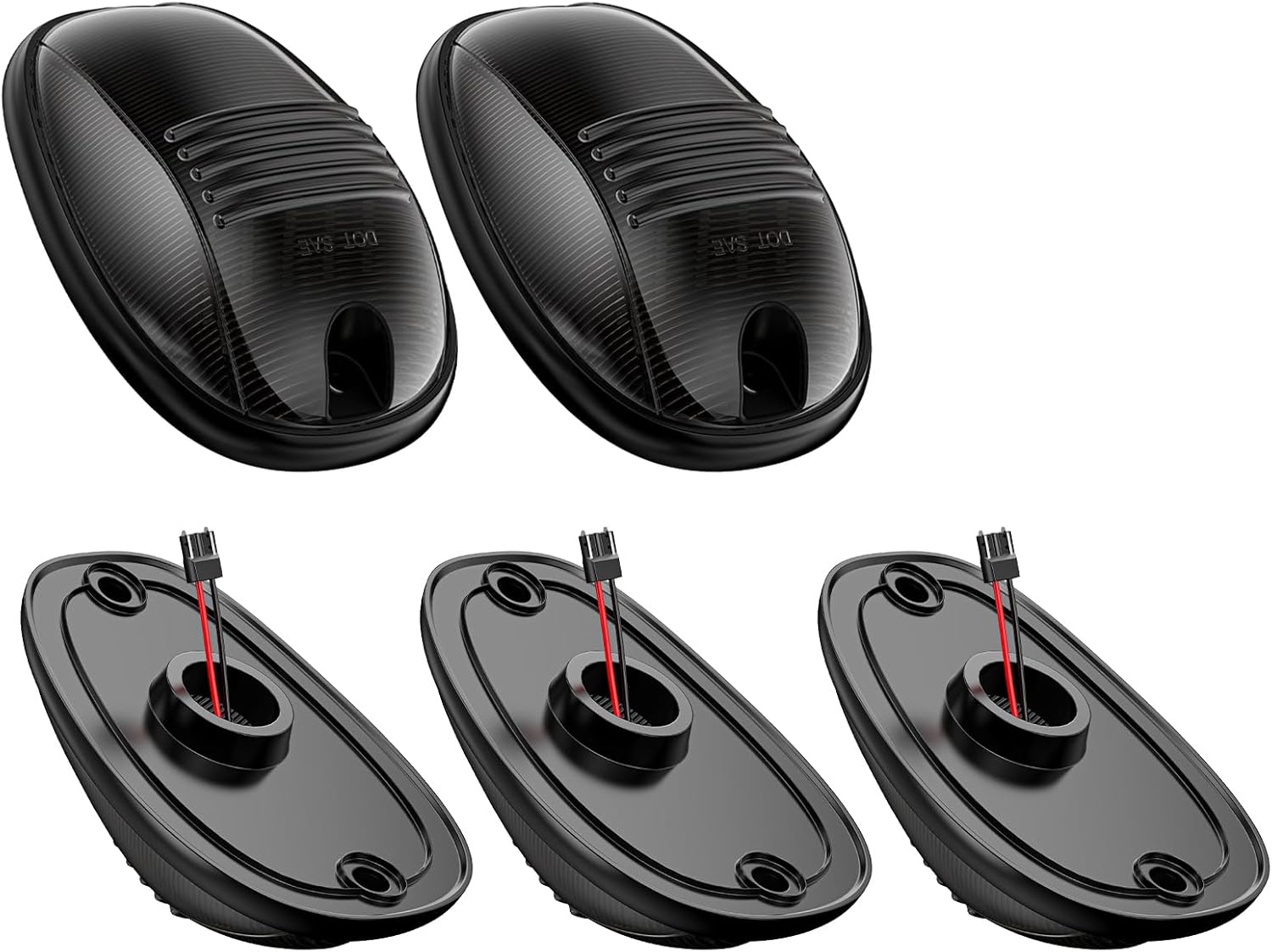 Smoked LED roof cab lights for 2003-2018 Dodge Ram HD, set of 3 with bases on Tampa Home & Garden Store