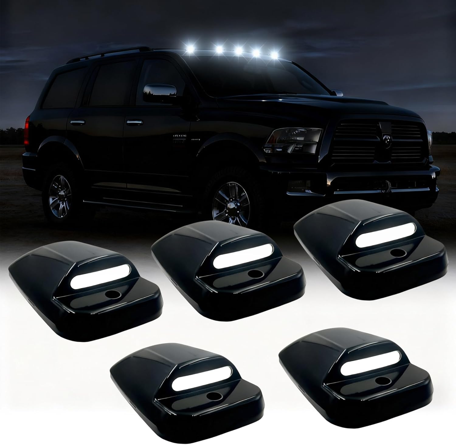 Dodge Ram HD smoked white amber slim-line LED roof cab lights kit by AutoLEDTech on Tampa Home & Garden Store