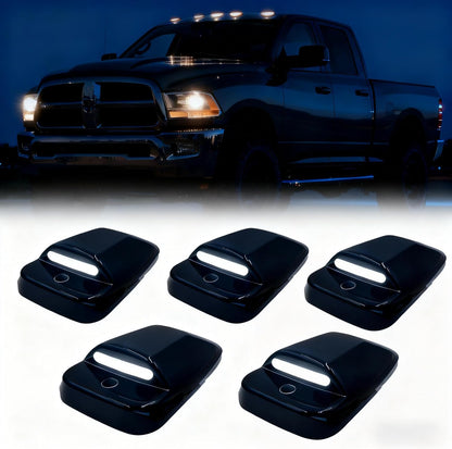 Slim-line LED roof cab lights for 2003–2018 Dodge Ram HD by AutoLEDTech.com, smoked white amber on Tampa Home & Garden Store