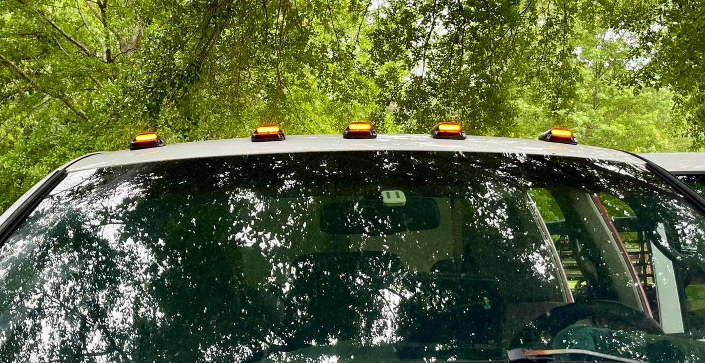 Slim-Line LED roof cab lights smoked white amber for 2003–2018 Dodge Ram HD, five on roof on Tampa Home & Garden Store