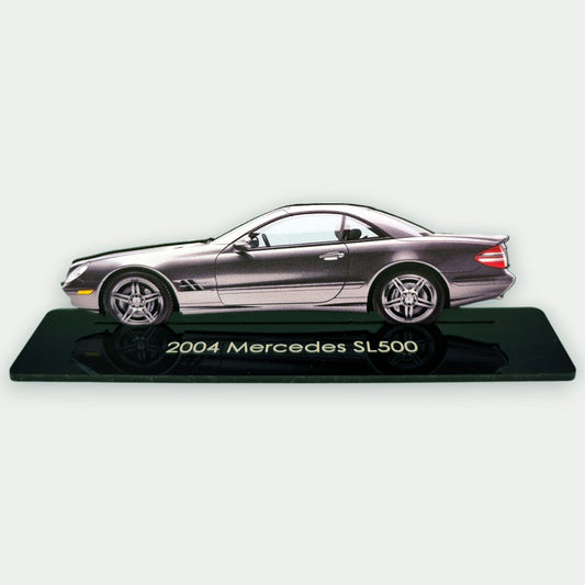 2004 Mercedes SL500 (2) Metal Car Wall Art, Color 2D Diecast Car Decor, Silhouette Metal Wall Art, Gift For Car Lovers, Detailed Color Metal Car - Tampa Home & Garden Store