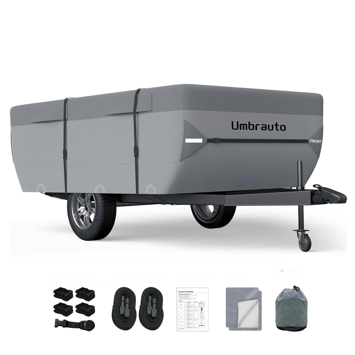 Umbrauto pop-up folding camper cover grey, 7-layer top, 3-layer sides on Tampa Home & Garden Store