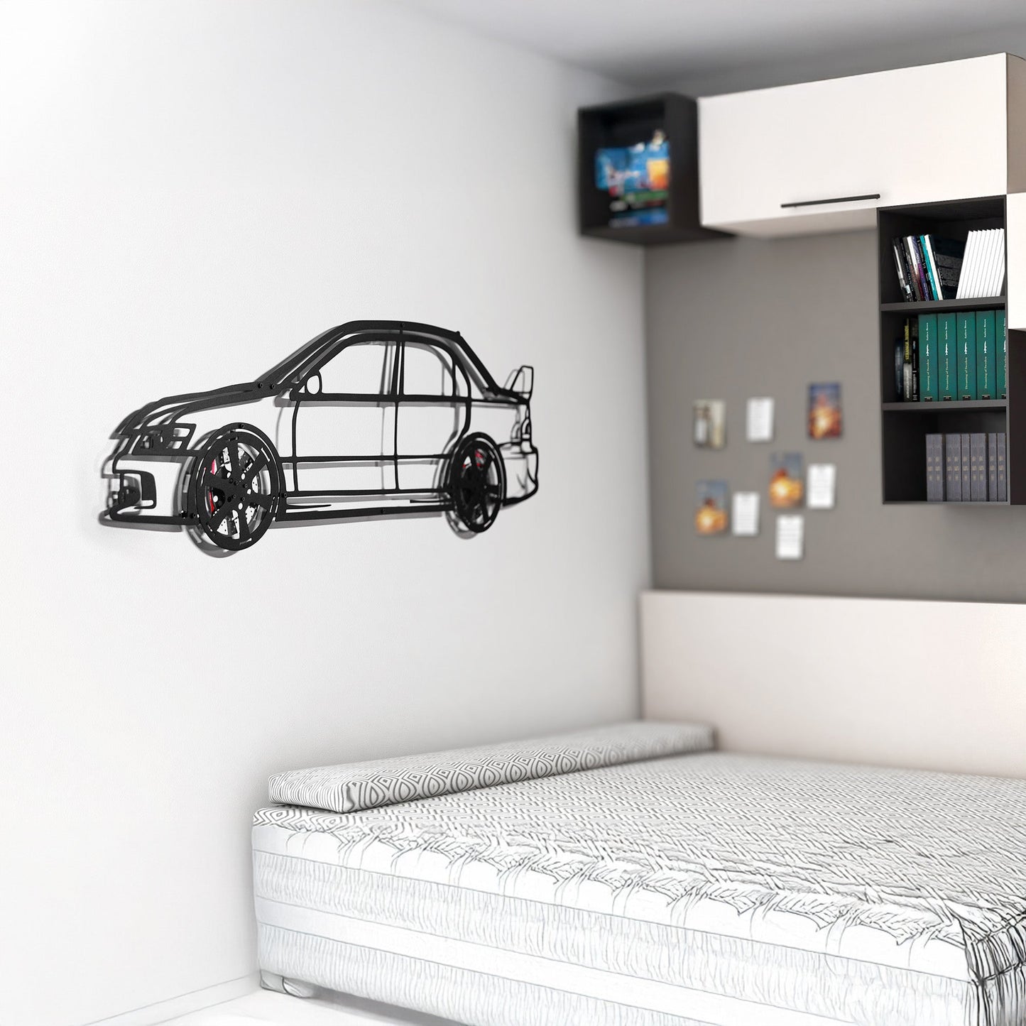2006 Lancer Evo Metal Wall Art – JDM Steel with Spinning Wheels-KAFMEKA003 - Tampa Home & Garden Store
