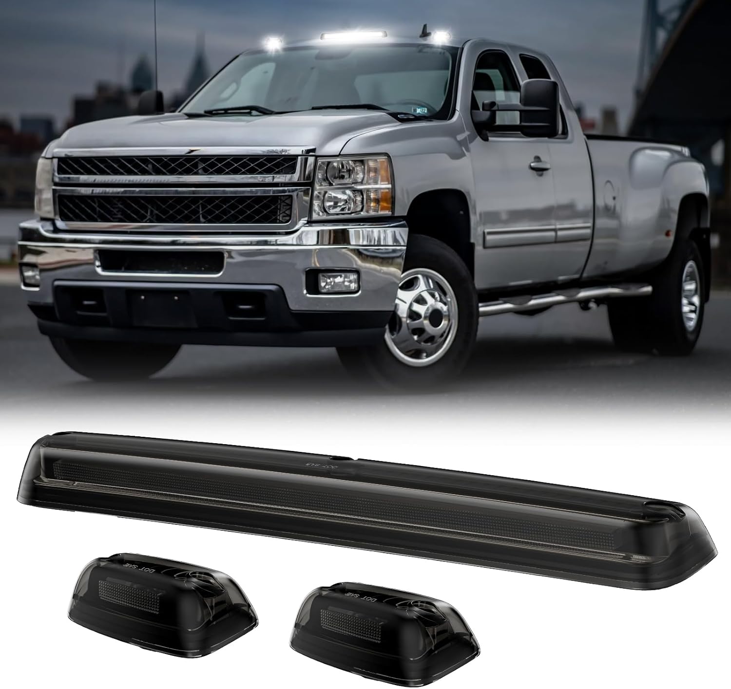 AutoLEDTech.com smoked white amber LED roof cab lights for 2007–2014 GMC/Chevy HD on Tampa Home & Garden Store