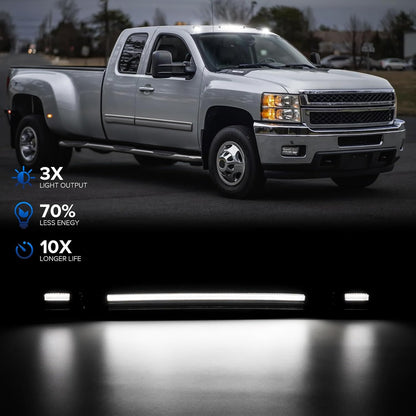 Smoked white amber LED roof cab lights for GMC HD pickup AutoLEDTech.com on Tampa Home & Garden Store
