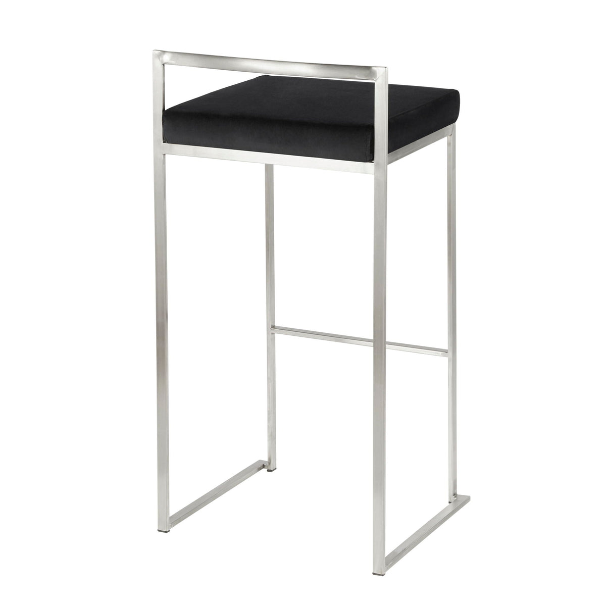 Contemporary stackable barstool with padded black seat and stainless steel frame by HouseOfZazla on Tampa Home & Garden Store
