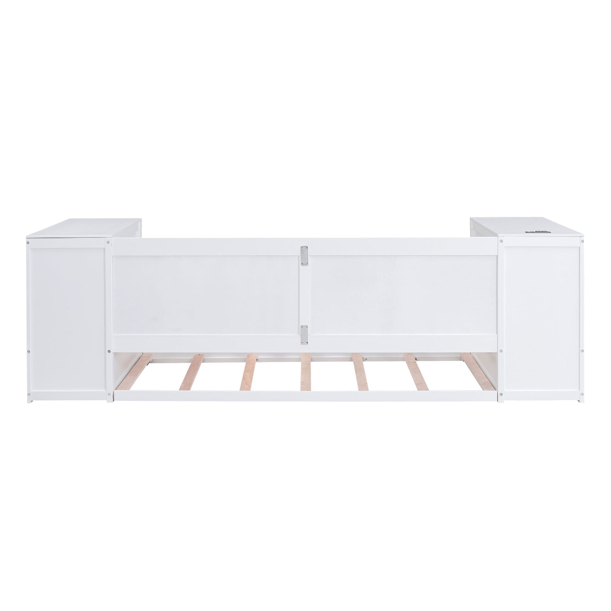 White wood daybed with storage arms and trundle, charging station included on Tampa Home & Garden Store