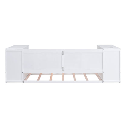 White wood daybed with storage arms and trundle, charging station included on Tampa Home & Garden Store