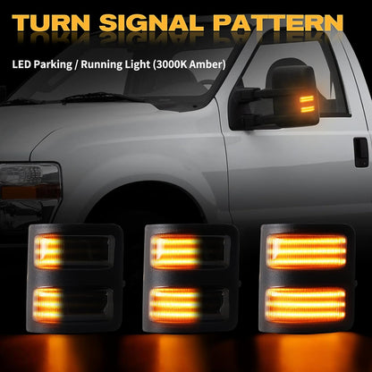 Ford F-250 Super Duty smoked mirror LED switchback lights amber running/parking, AutoLEDTech.com on Tampa Home & Garden Store
