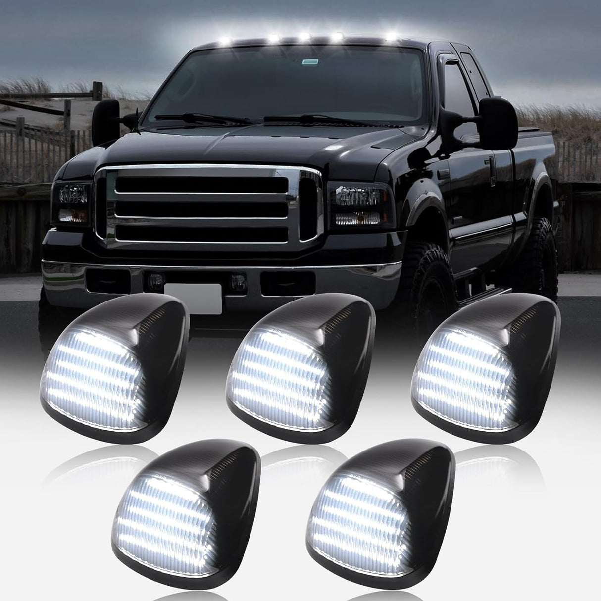 Ford F250 Super Duty switchback LED smoked mirror lights by AutoLEDTech.com, 4-piece set on Tampa Home & Garden Store