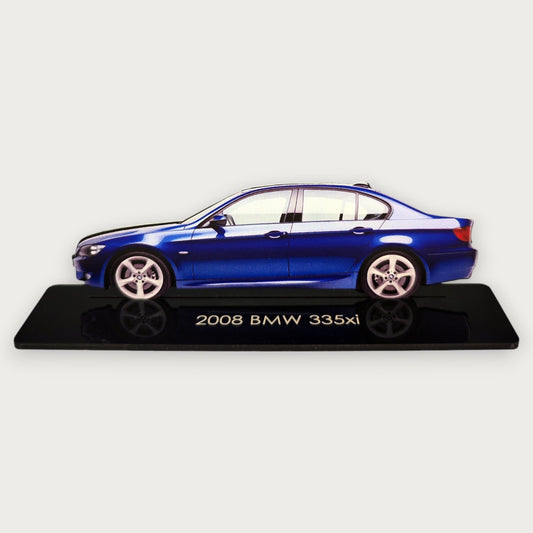 2008 BMW 335xi (1) Metal Car Wall Art, Color 2D Diecast Car Decor, Silhouette Metal Wall Art, Gift For Car Lovers, Detailed Color Metal Car - Tampa Home & Garden Store