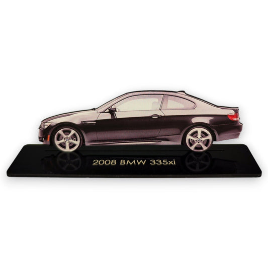 2008 BMW 335xi (2) Metal Car Wall Art, Color 2D Diecast Car Decor, Silhouette Metal Wall Art, Gift For Car Lovers, Detailed Color Metal Car - Tampa Home & Garden Store