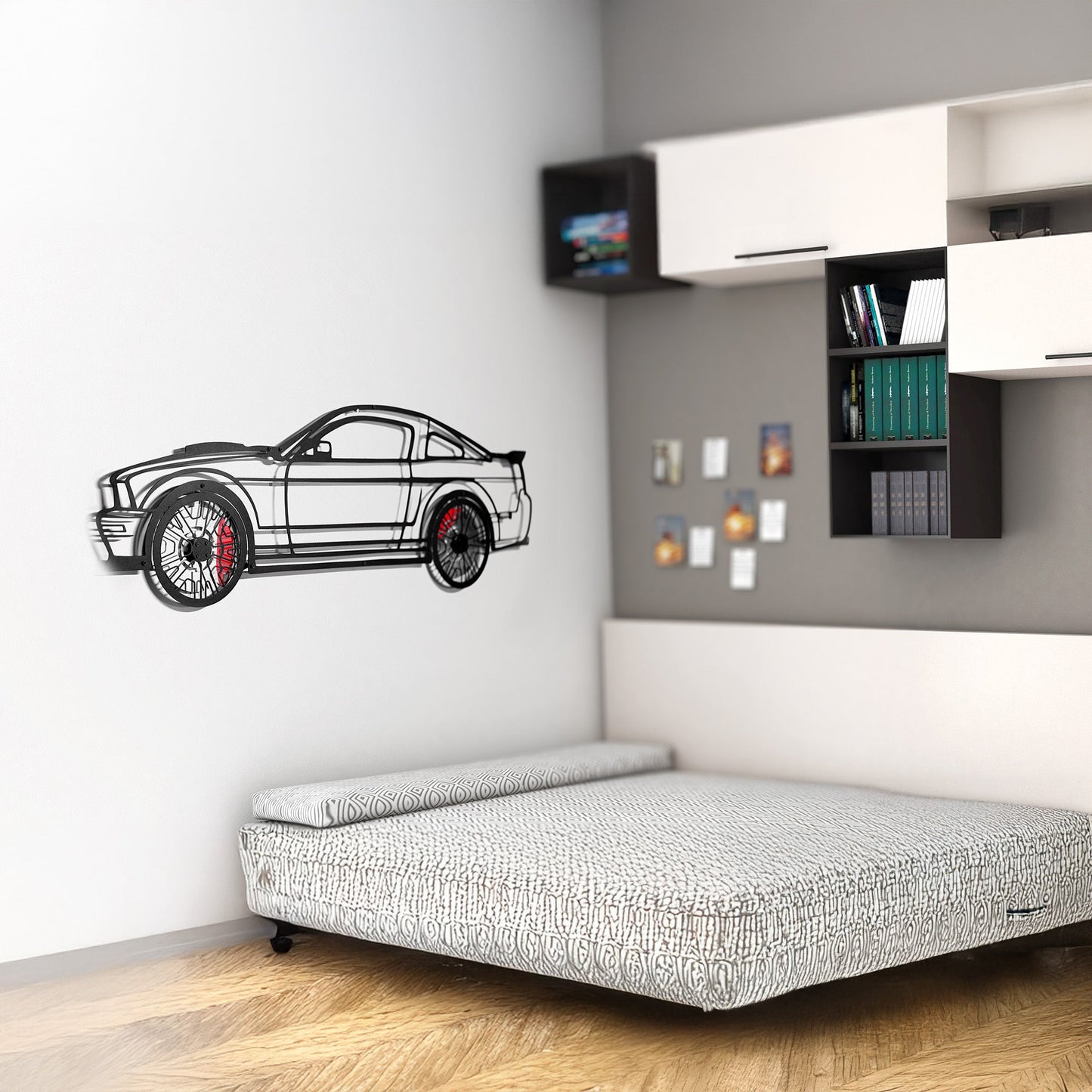 2008 Mustang GT Fastback Wall Art – Steel Build with Spinning Wheels-KAFMEKA004 - Tampa Home & Garden Store