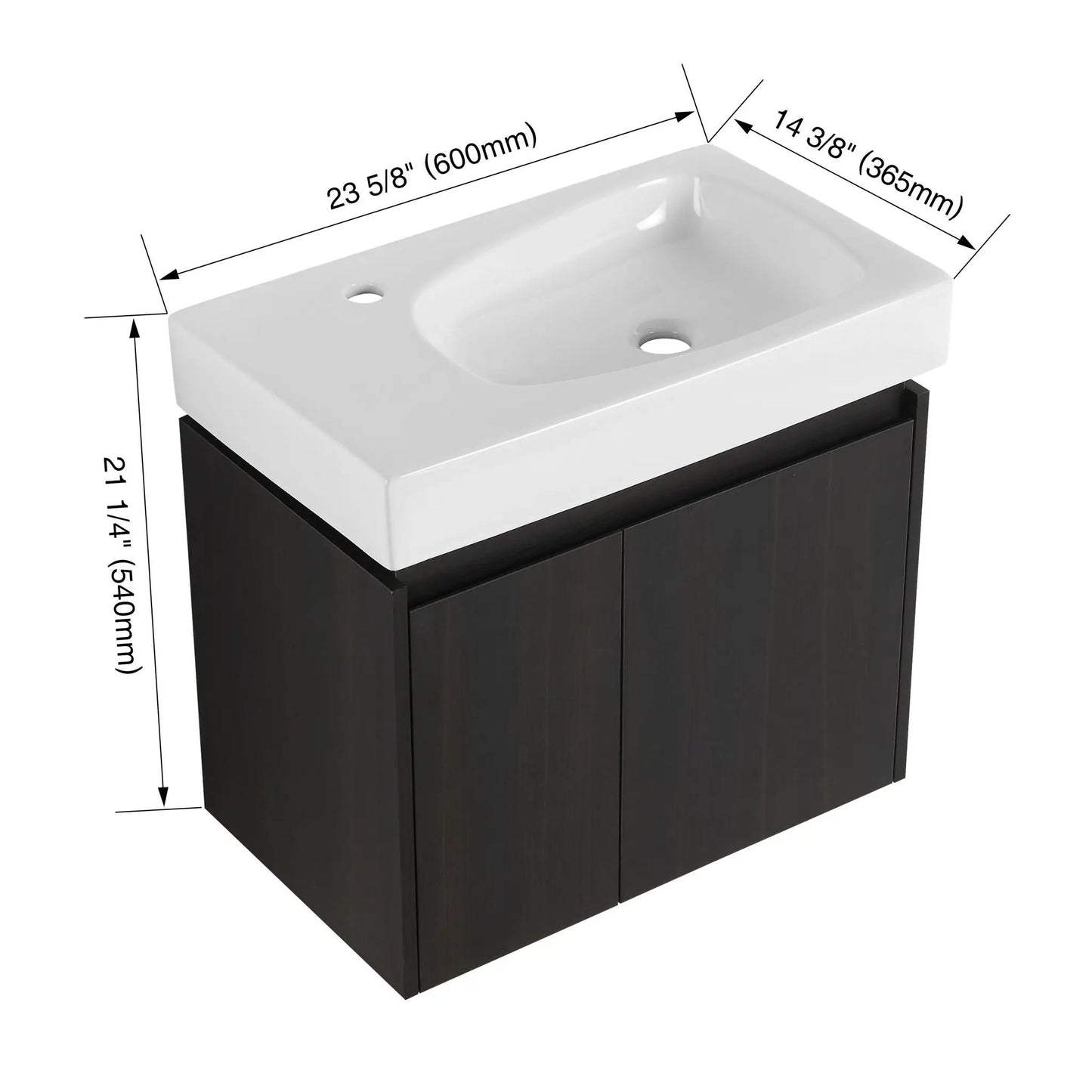 Modern Bathroom Vanity with Ceramic Basin Sink